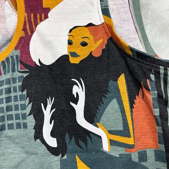 All over print funky woman in the city tank top size S/M - Picture 3 of 4